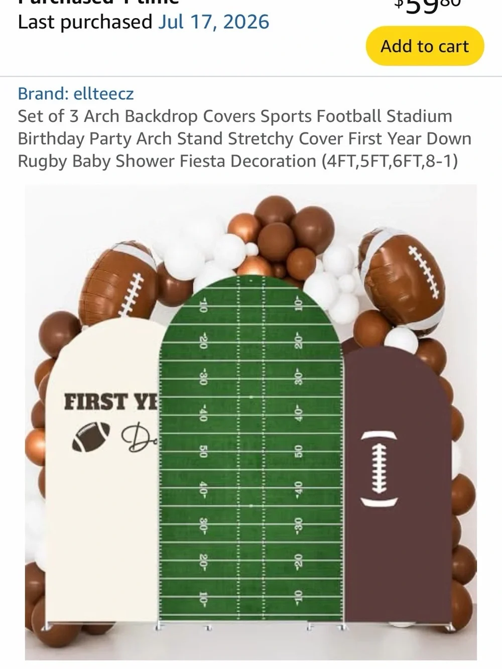 Brown & Green Football Arch Backdrop Set for Home Parties